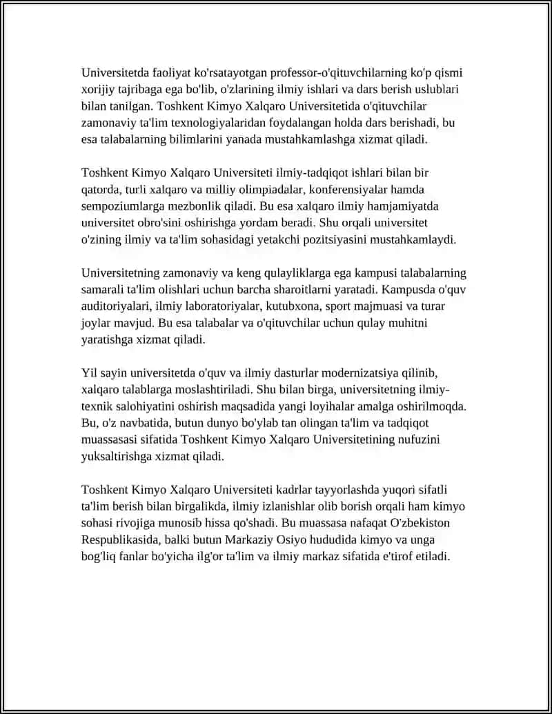 Toshkent Kimyo Xalqaro Universiteti 4