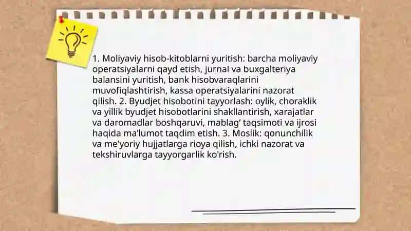 Byudjet tashkiloti bosh hisobchisining majburiyatlari, huquqlari va javobgarligi 4