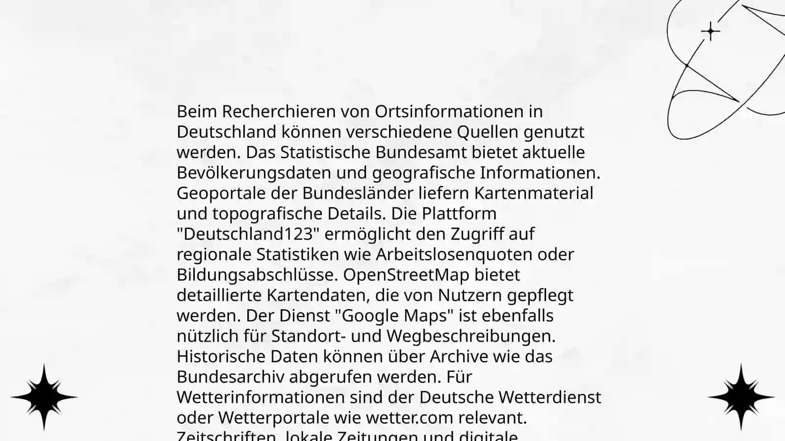 Erstellung und Präsentation eines Reiseberichts mit Ortsnamen, Informationen und Bildern 4