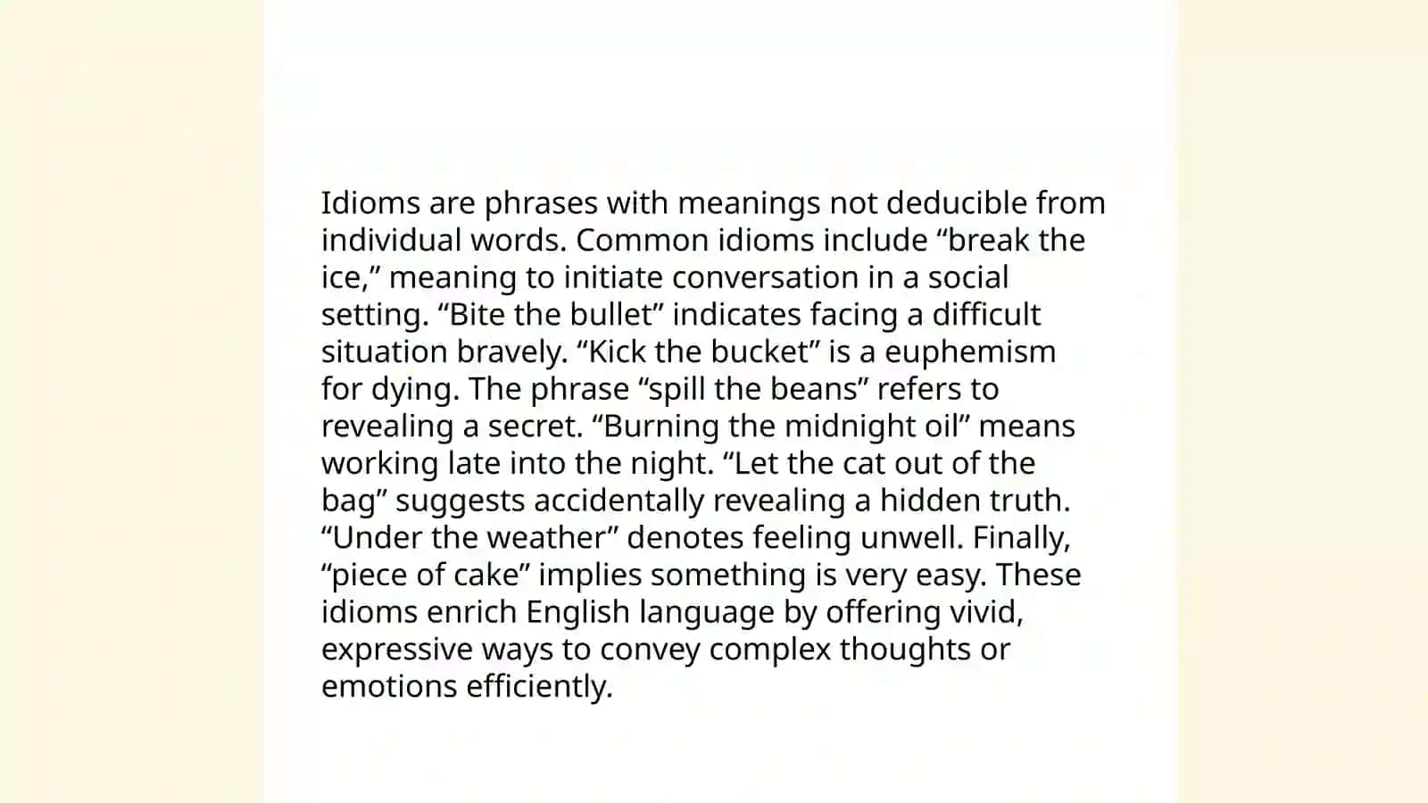 Idioms 4