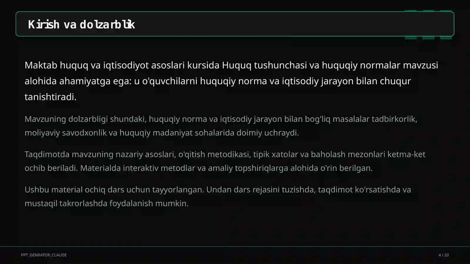 Huquq tushunchasi va huquqiy normalar (9-sinf) 4