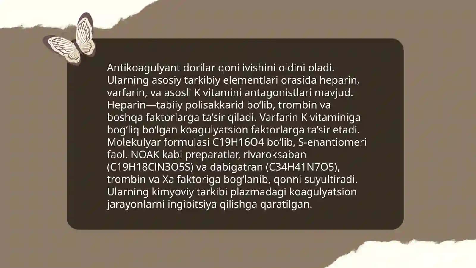 Insult kasaligida qo'llaniladigan dori vositalarining kimyoviy tarkibi 4