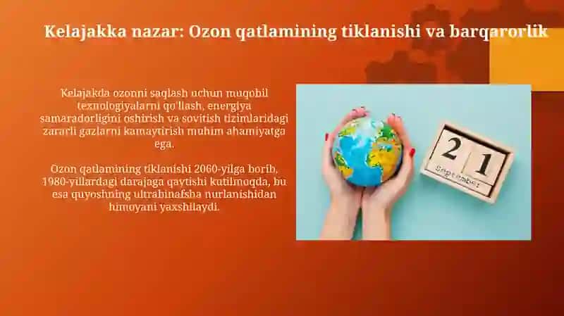 Ozon qatlami yemirilishiga qarshi kurashish kuni 4
