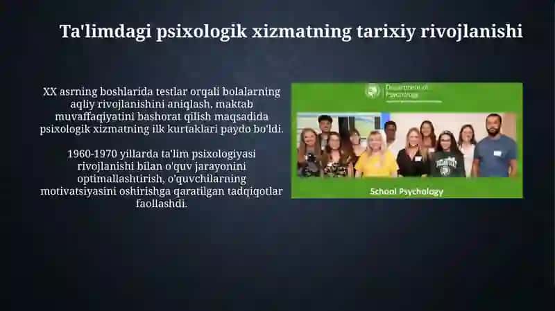 Psixologik xizmatlar ta'lim tizimida 4