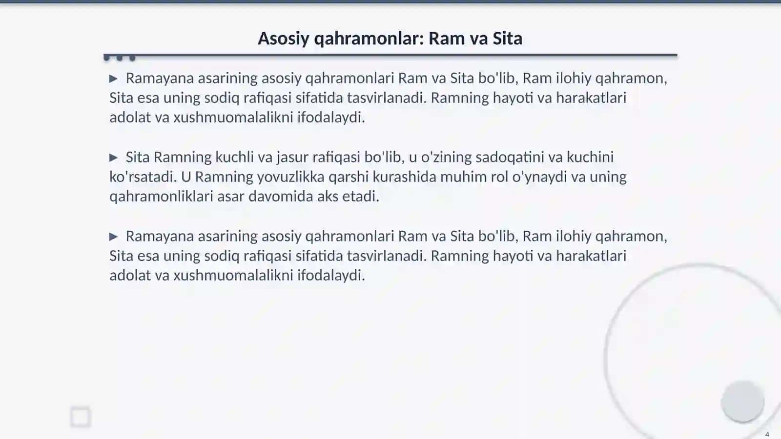 Qadimgi sharq adabiyoti. "Ramayana" 4