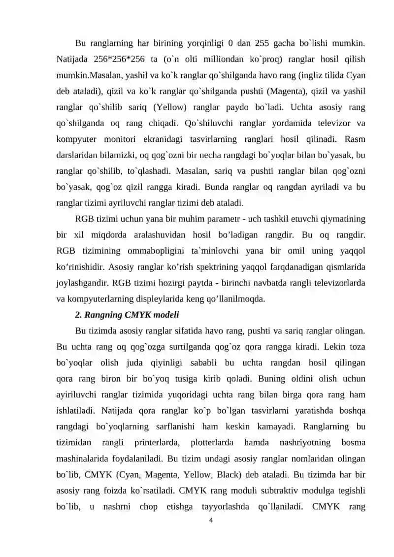 ADOBE PHOTOSHOP DASTURNING GRAFIK OBYEKTLARDA RANGLAR VA QATLAMLAR BILAN ISHLASHNING ZAMONAVIY USULLARI 4