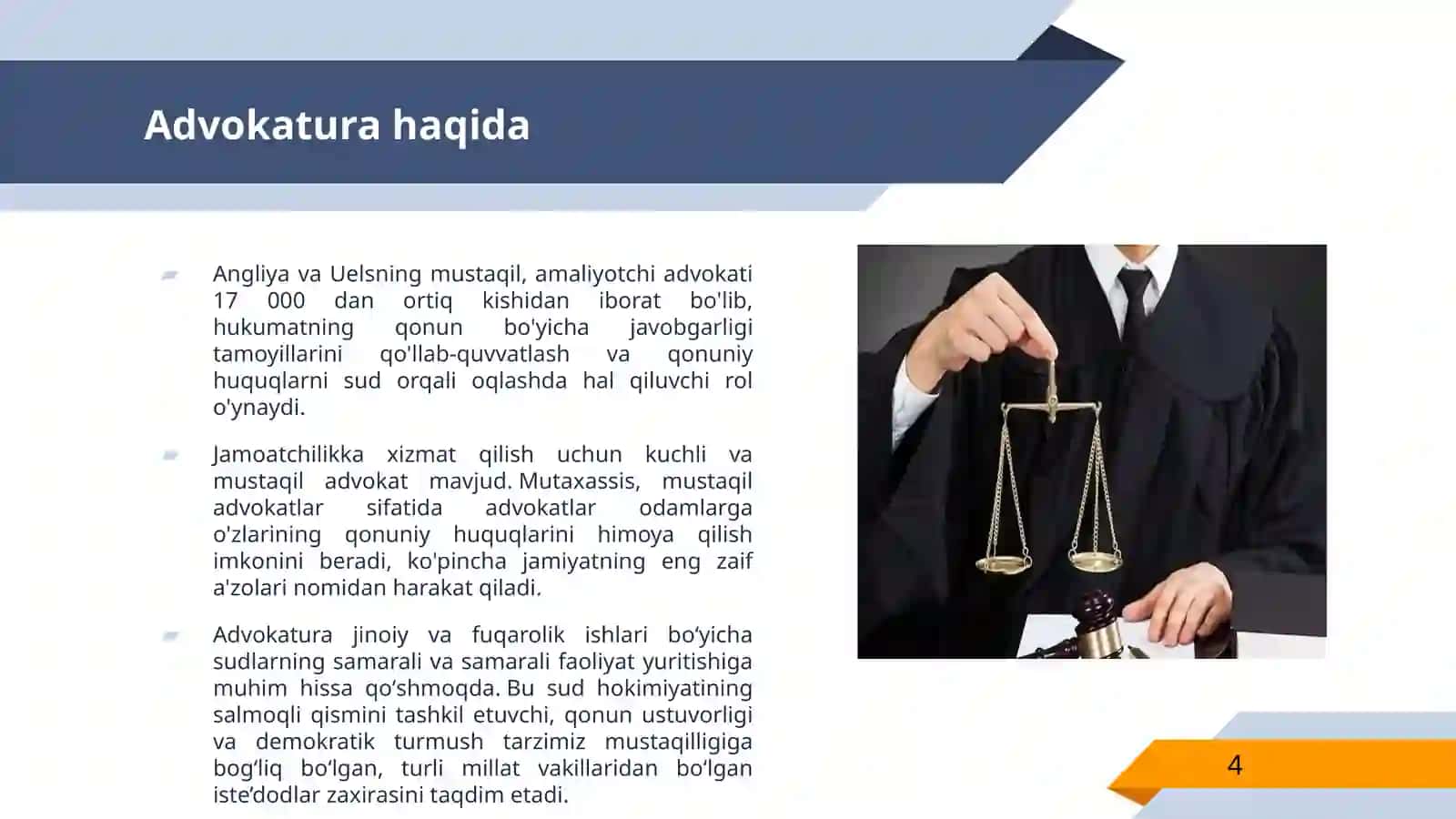 XORIJ IY MAMLAKATLARDA ADVOKATURA.AngliyavaUels 4