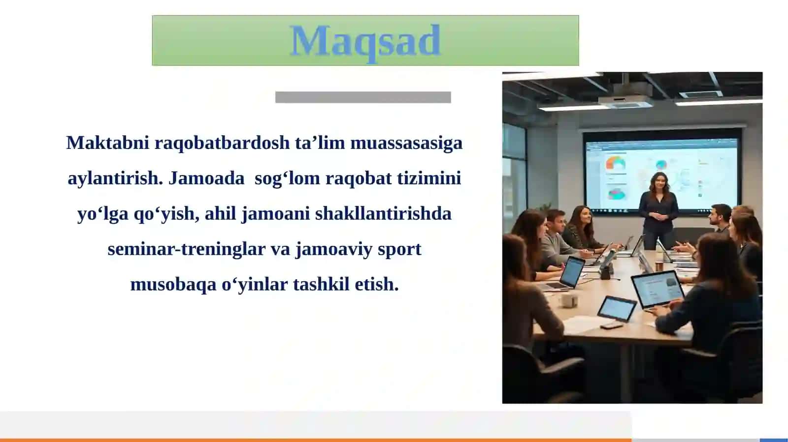 MAKTABNI RAQOBATBARDOSH TA’LIM MUASSASASIGA AYLANTIRISH 4
