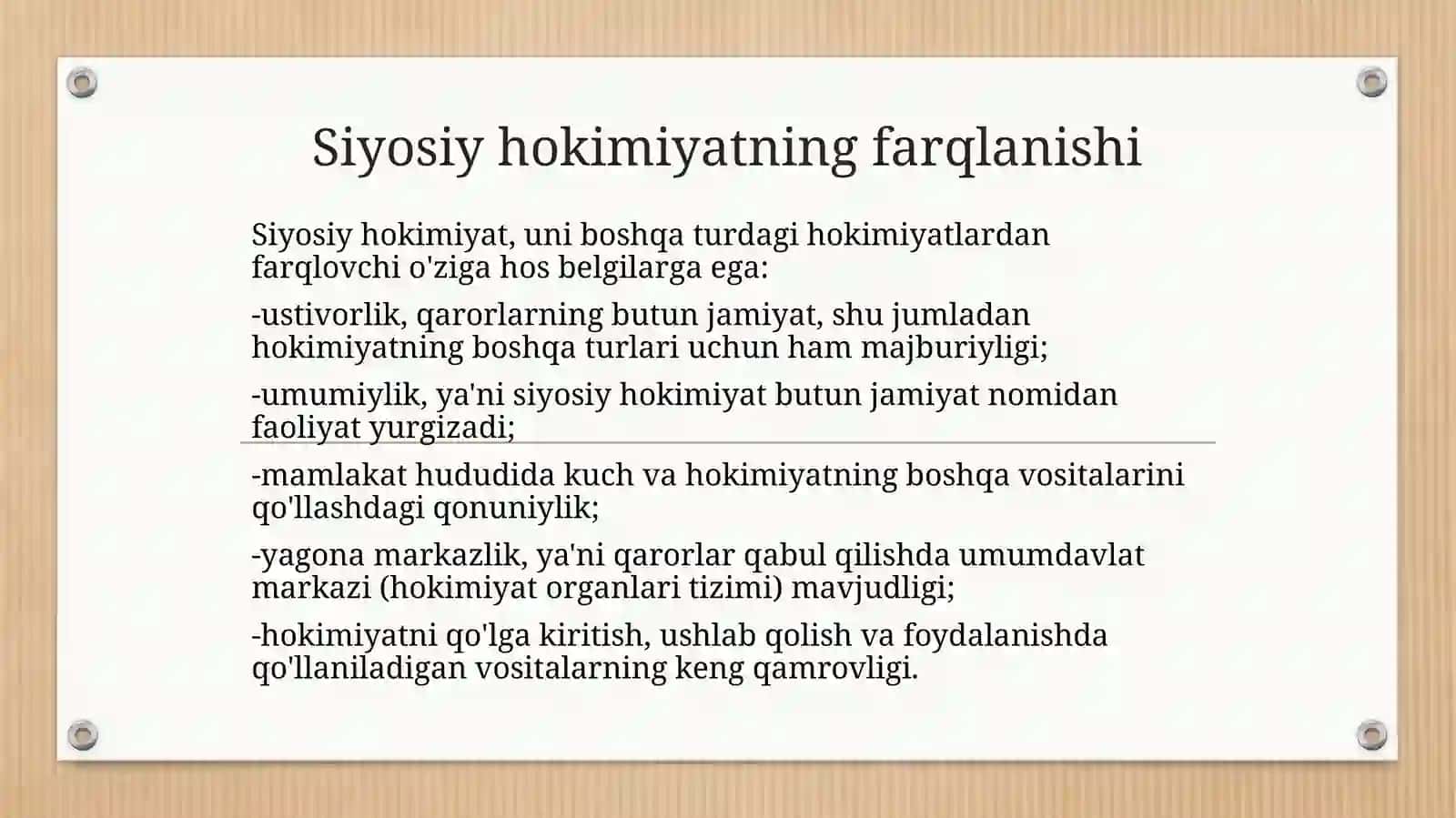 Siyosiy hokimiyatning obyekti, subyekti va vazifalari 4