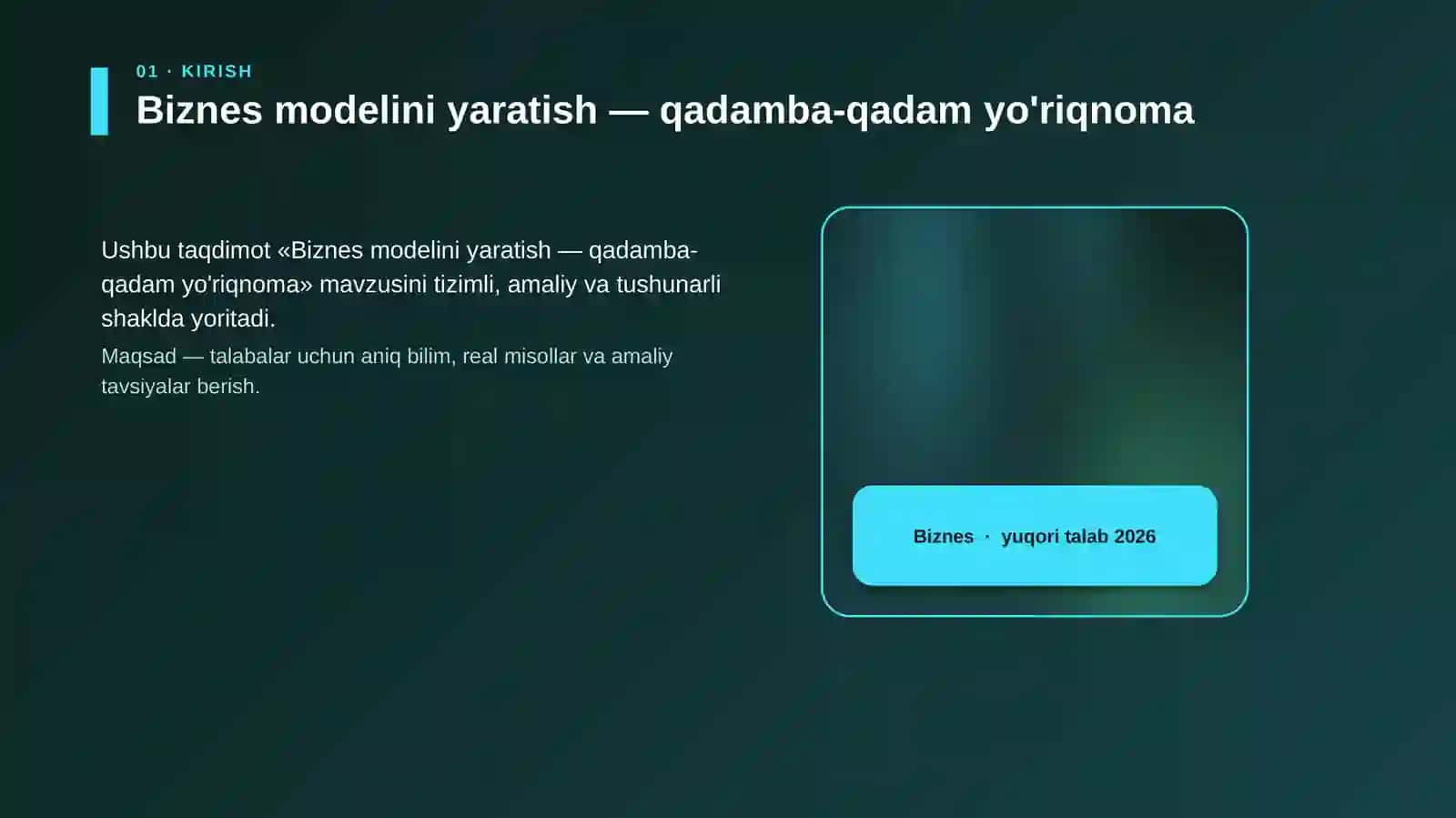 Biznes modelini yaratish — qadamba-qadam yo'riqnoma 4