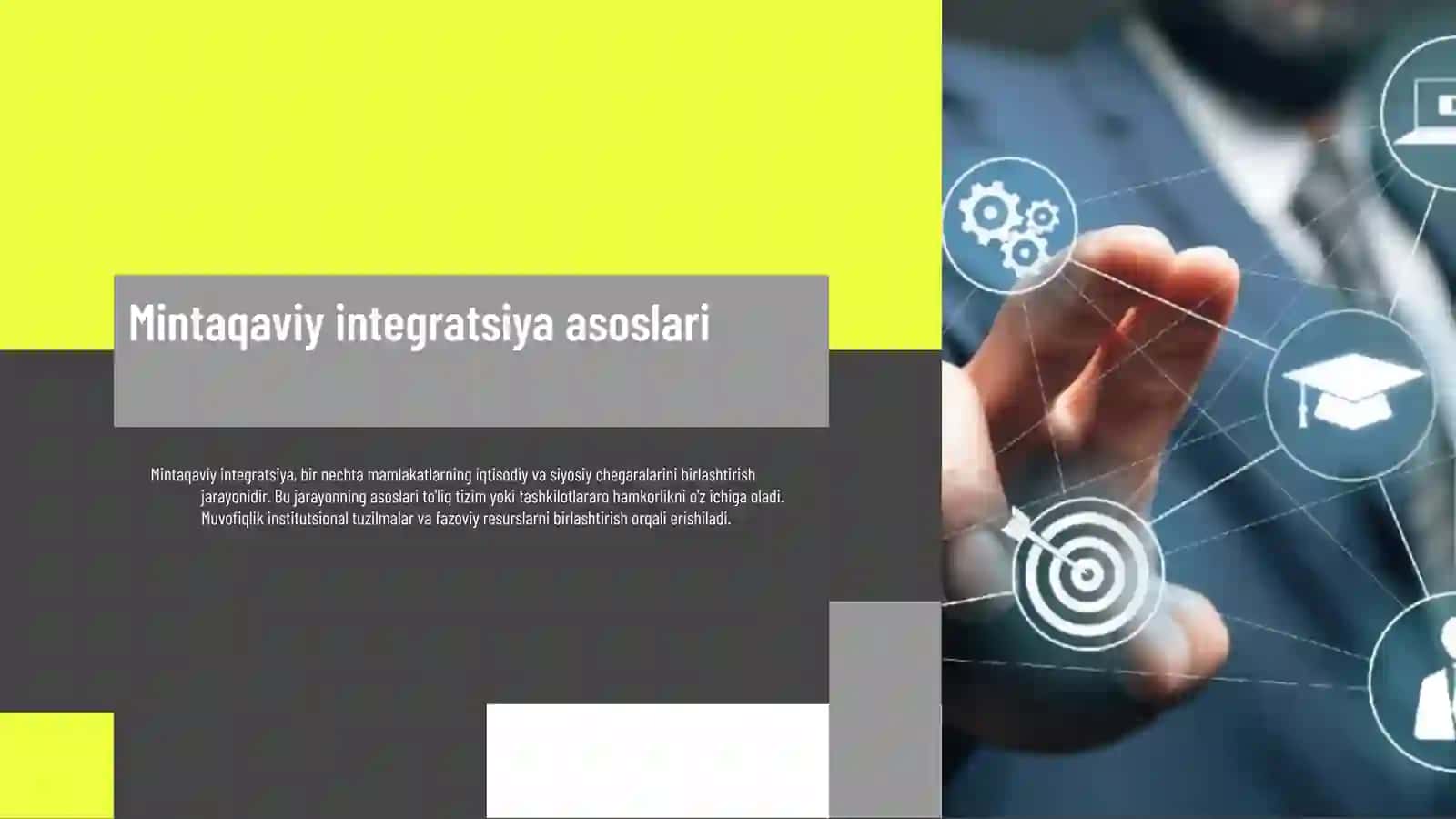 Saidova Marhabo Boxrambay qizining “Institutsinal iqtisodiyot” fanidan "Mintaqaviy iqtisodiy integratsiyada institutsianal muvofiqlik masalalari" mavzusida tayyorlangan 4