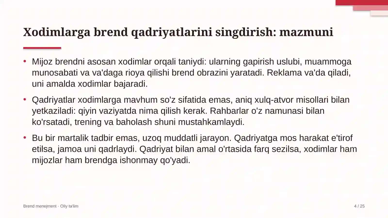 telekanallarda xodimlar o'rtasida brend qadriyatlarini singdirish 2059 4