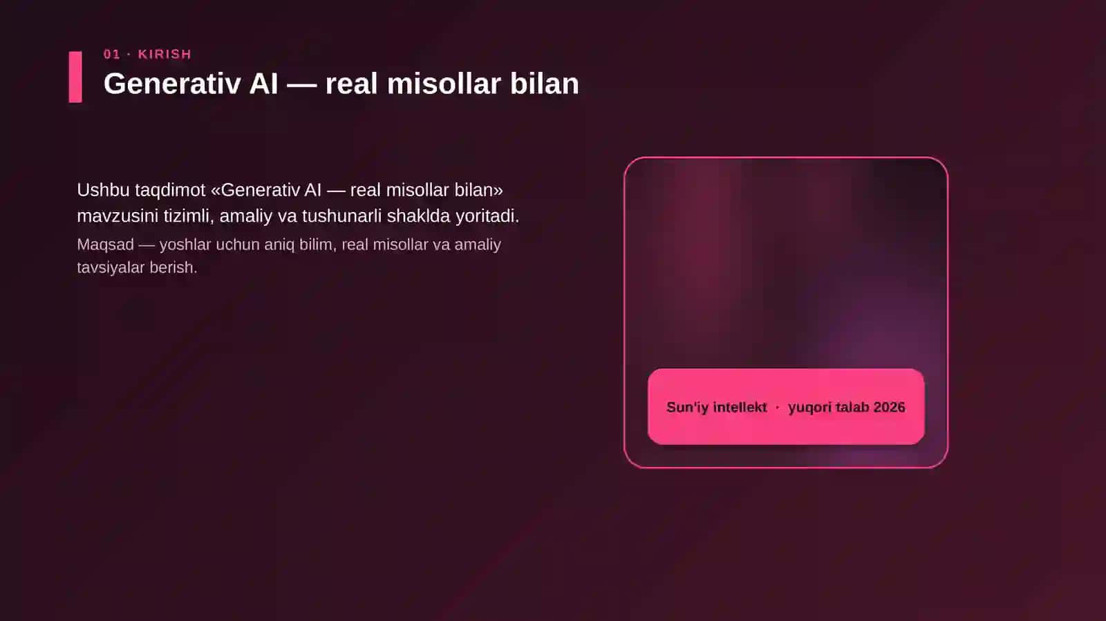 Generativ AI - real misollar bilan 4