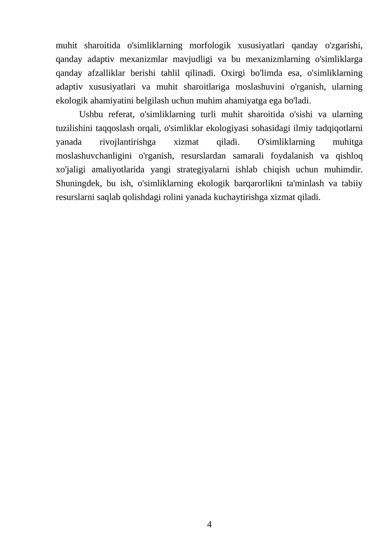 Turli muhit sharoitida osgan oʻsimliklarning tuzulishini taqqoslash 4