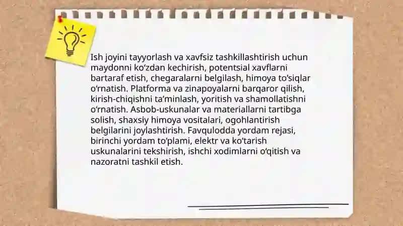 Qolamalarni qurish ishlarini bajarishda xavfsizlik texnikasi 4