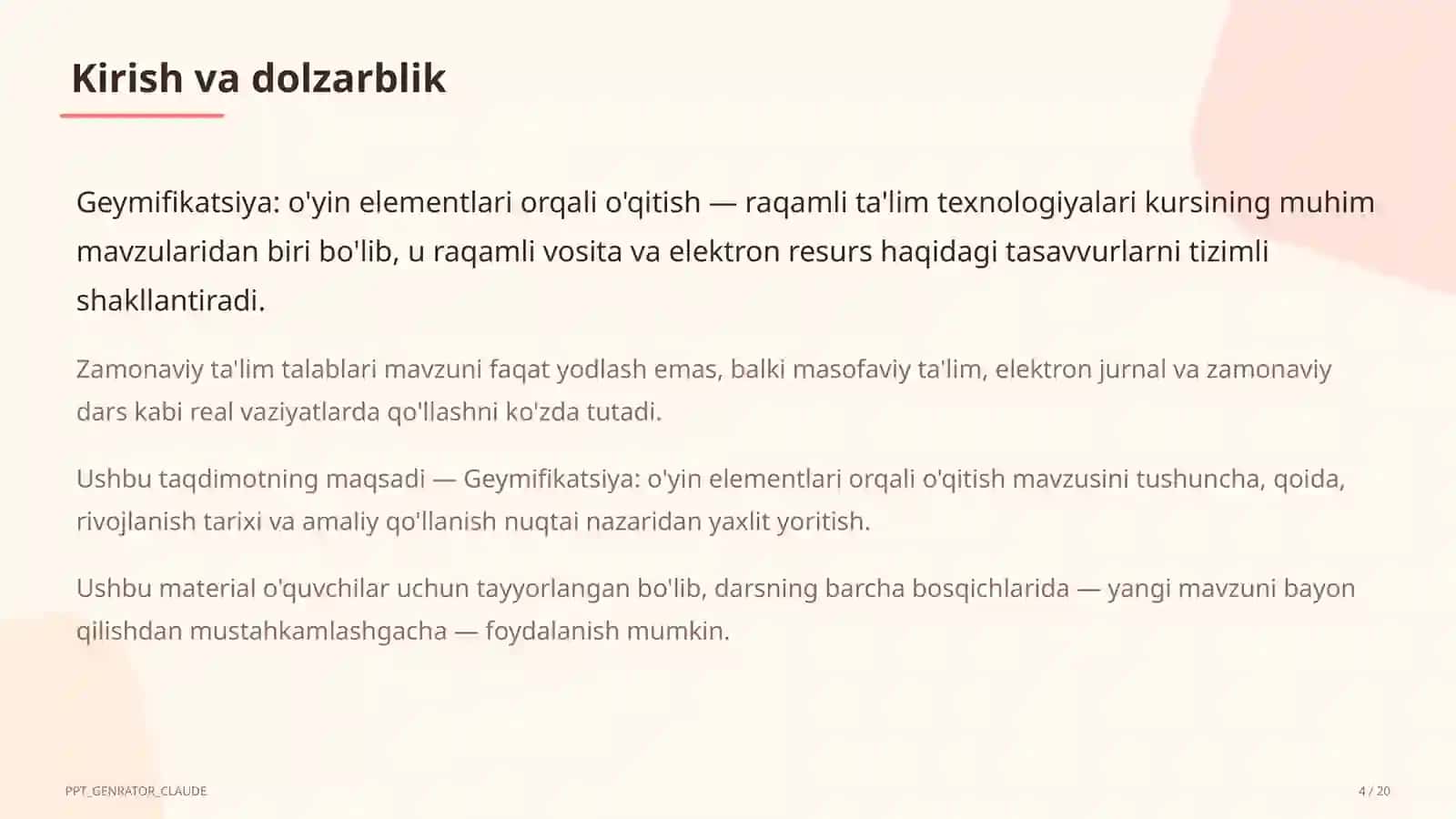Geymifikatsiya: o'yin elementlari orqali o'qitish 4