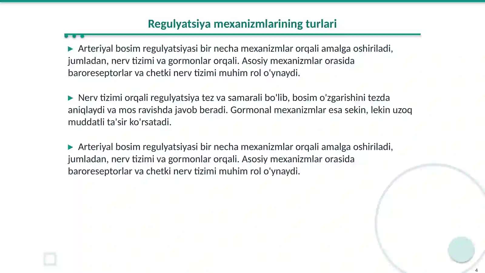 Arteriyal bosim regulyatsiyasi mexanizimi 4