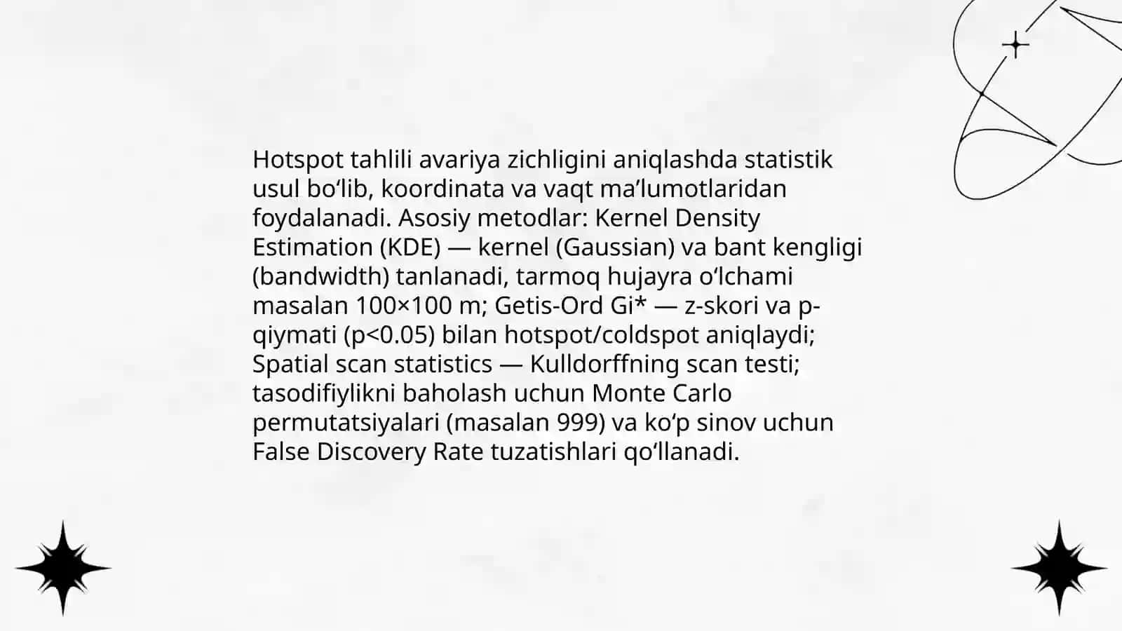 Yo‘ldagi xavfli joylarni statistik usulda aniqlash 4