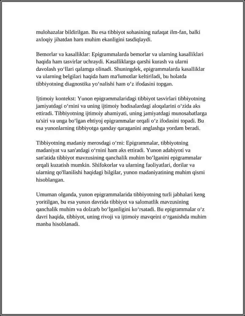 YUNON-LOTIN EPIGRAMMALARIDA TIBBIYOT VA SALOMATLIK 4