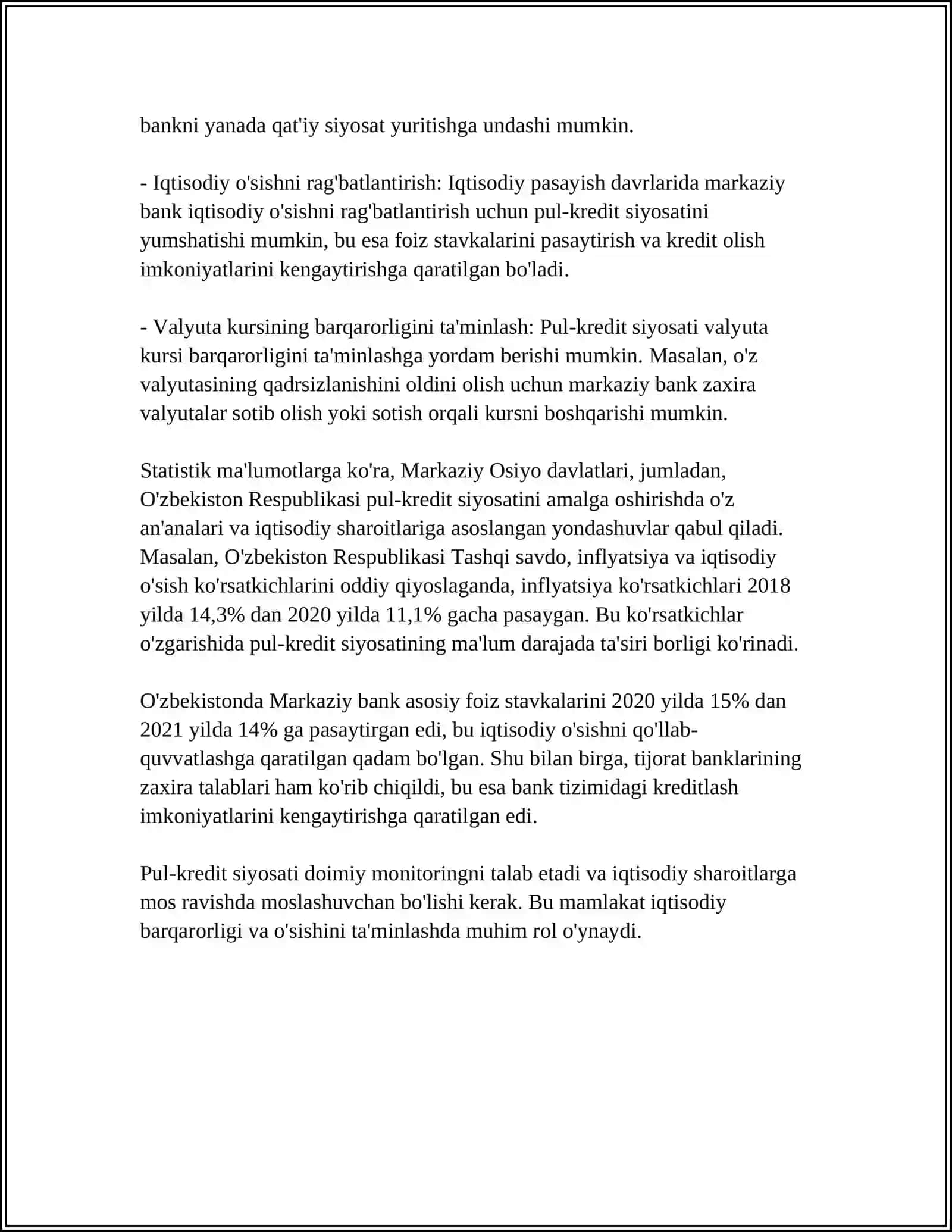 PUL KREDITI SIYOSATI 4