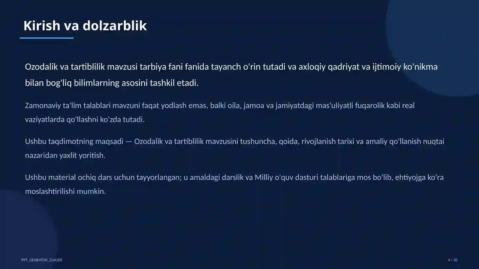 Ozodalik va tartiblilik (1-sinf) 4