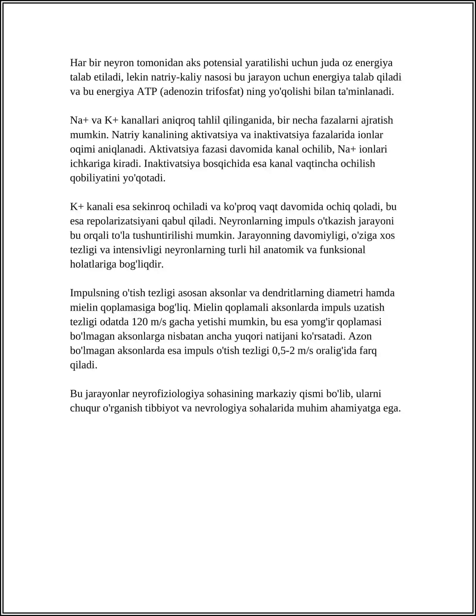 NERV IMPULISI.BIOFIZIKASI.HARAKAT PATENSIALI.KUCHLANISHNING FIKSATSIYA QILISH USULI 4