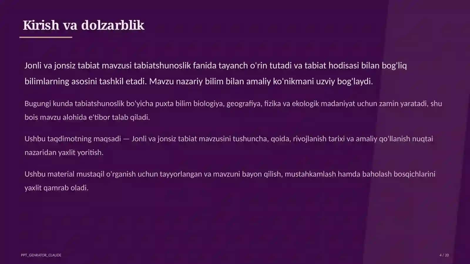 Jonli va jonsiz tabiat (2-sinf) 4