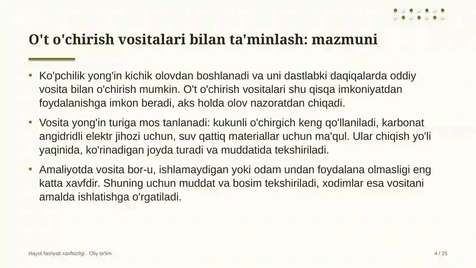 yangiliklar saytlarida o't o'chirish vositalari bilan ta'minlash 2935 4