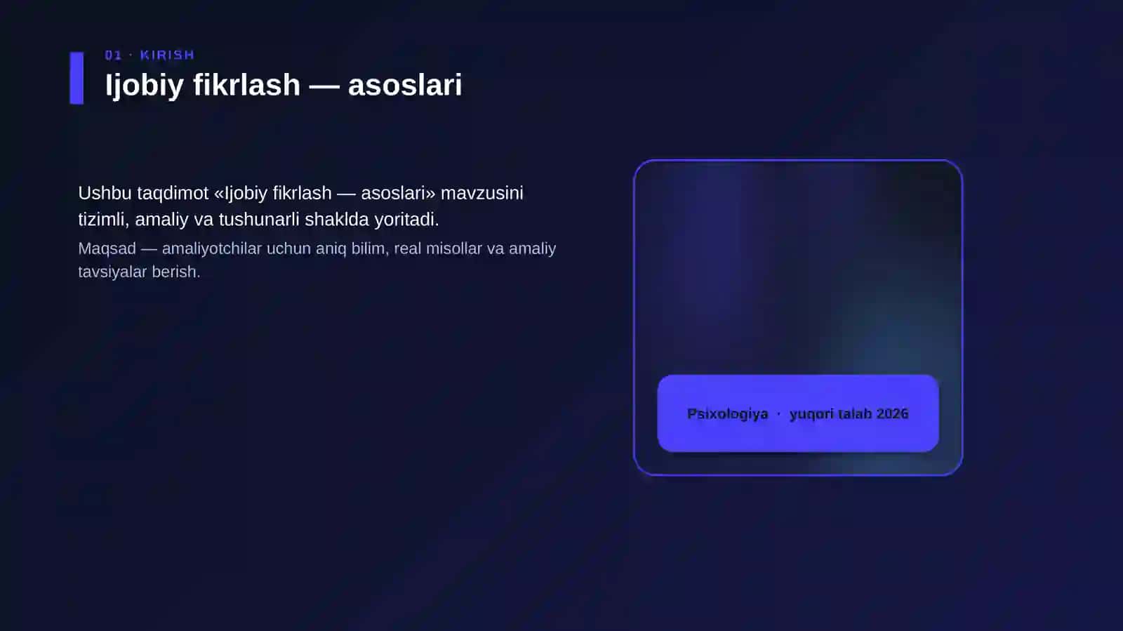 Ijobiy fikrlash — asoslari 4