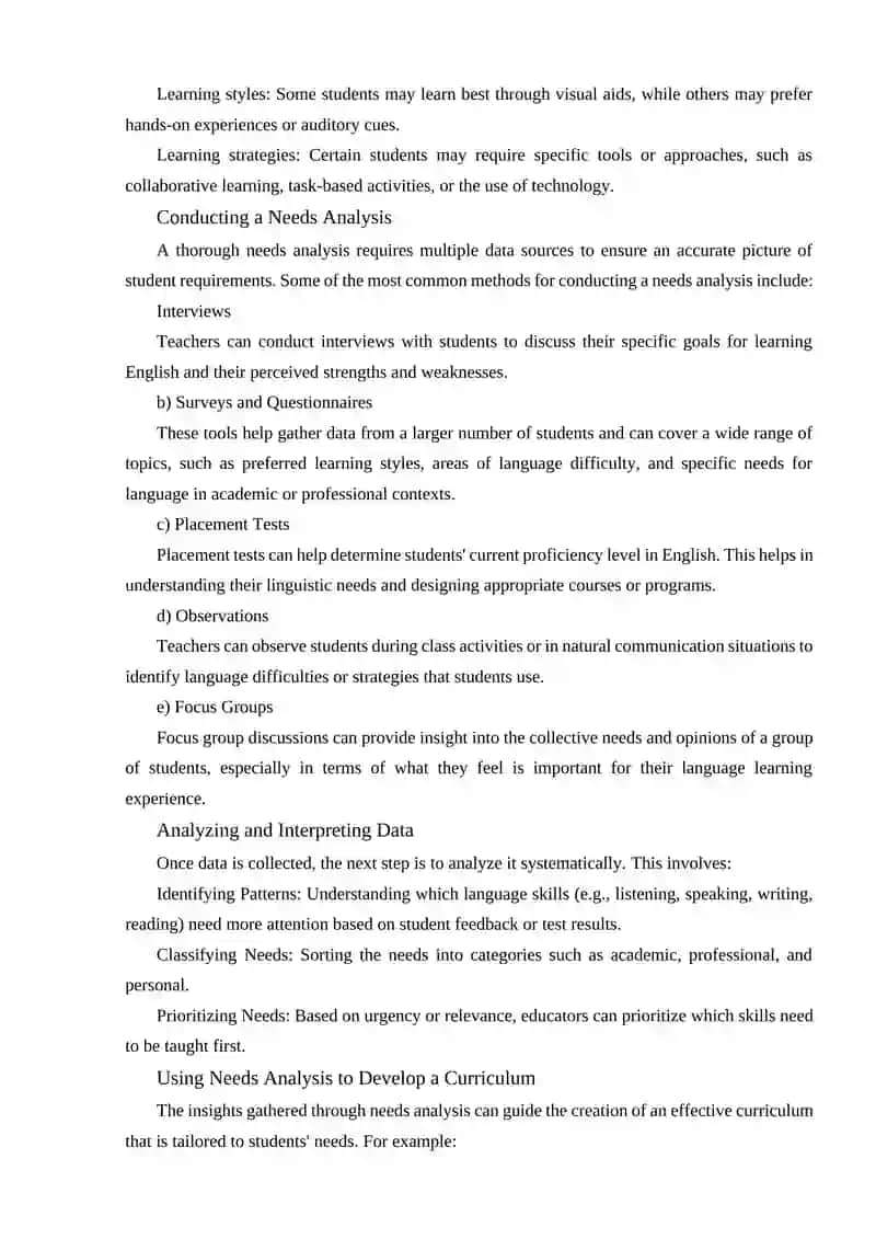 Understanding Students' Language Needs 4