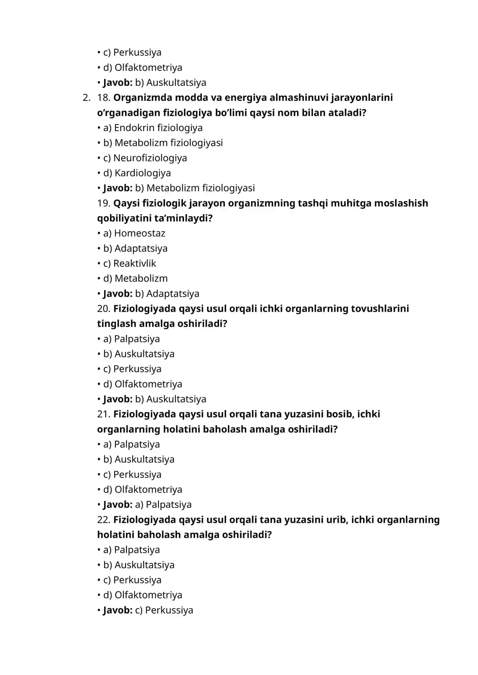 Fiziologiya fani nima bilan shug’ullanadi? 4