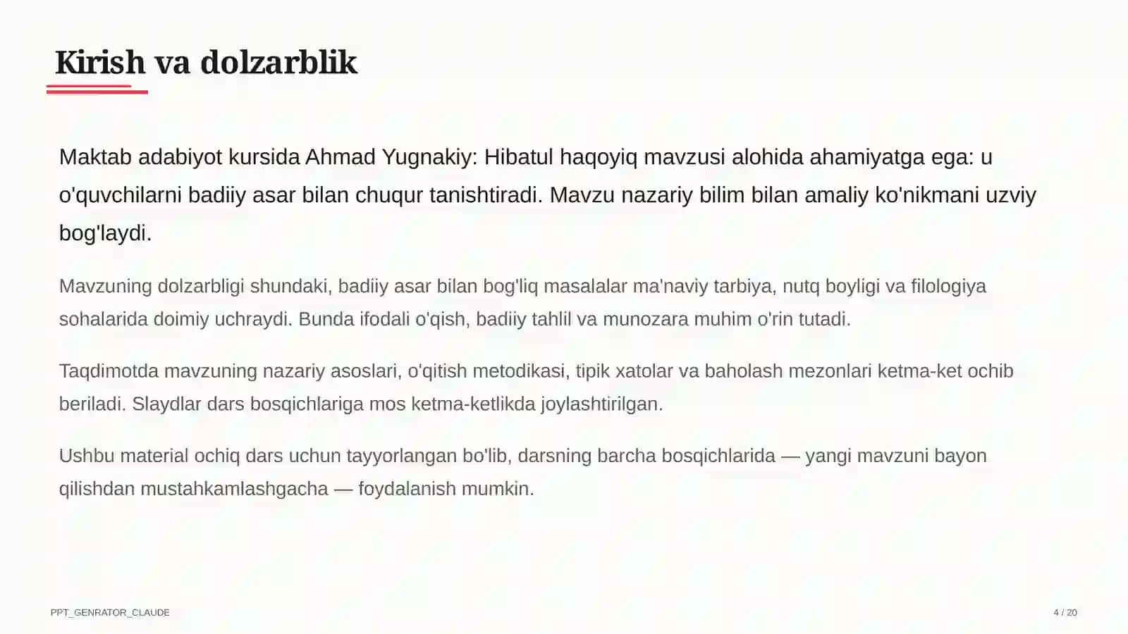 Ahmad Yugnakiy: Hibatul haqoyiq (7-sinf) 4