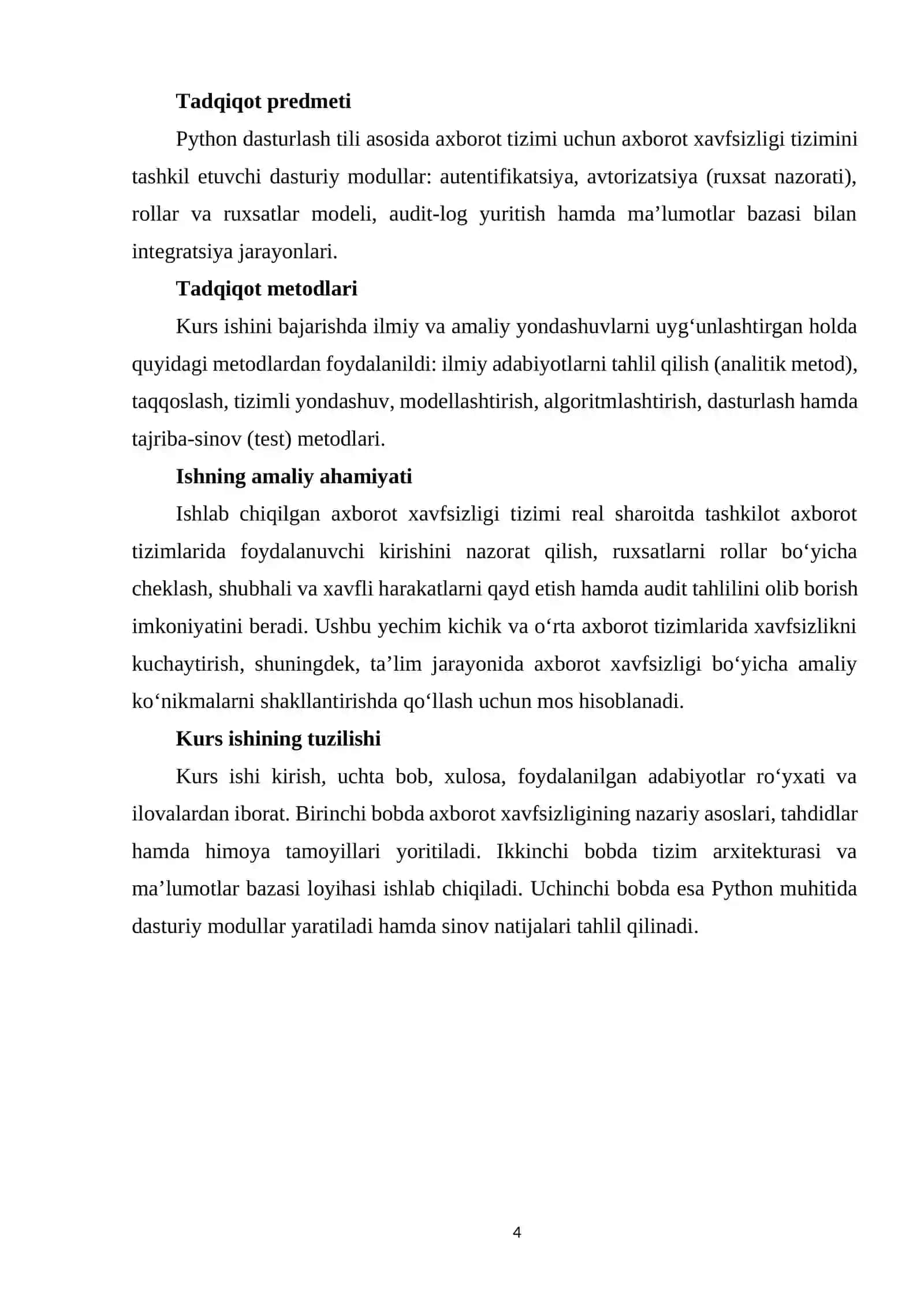 AXBOROT XAVFSIZLIGI TIZIMINI ISHLAB CHIQISH 4