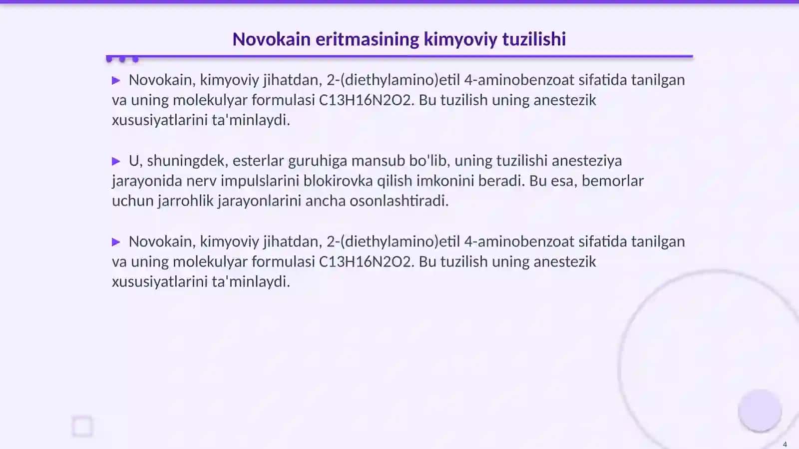 Novokain eritmasi 4