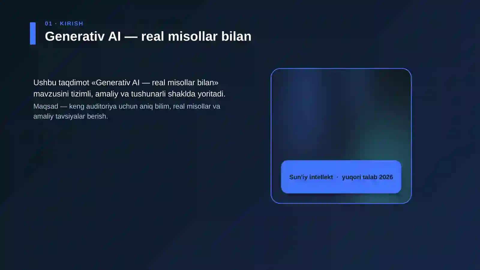 Generativ AI — real misollar bilan 4