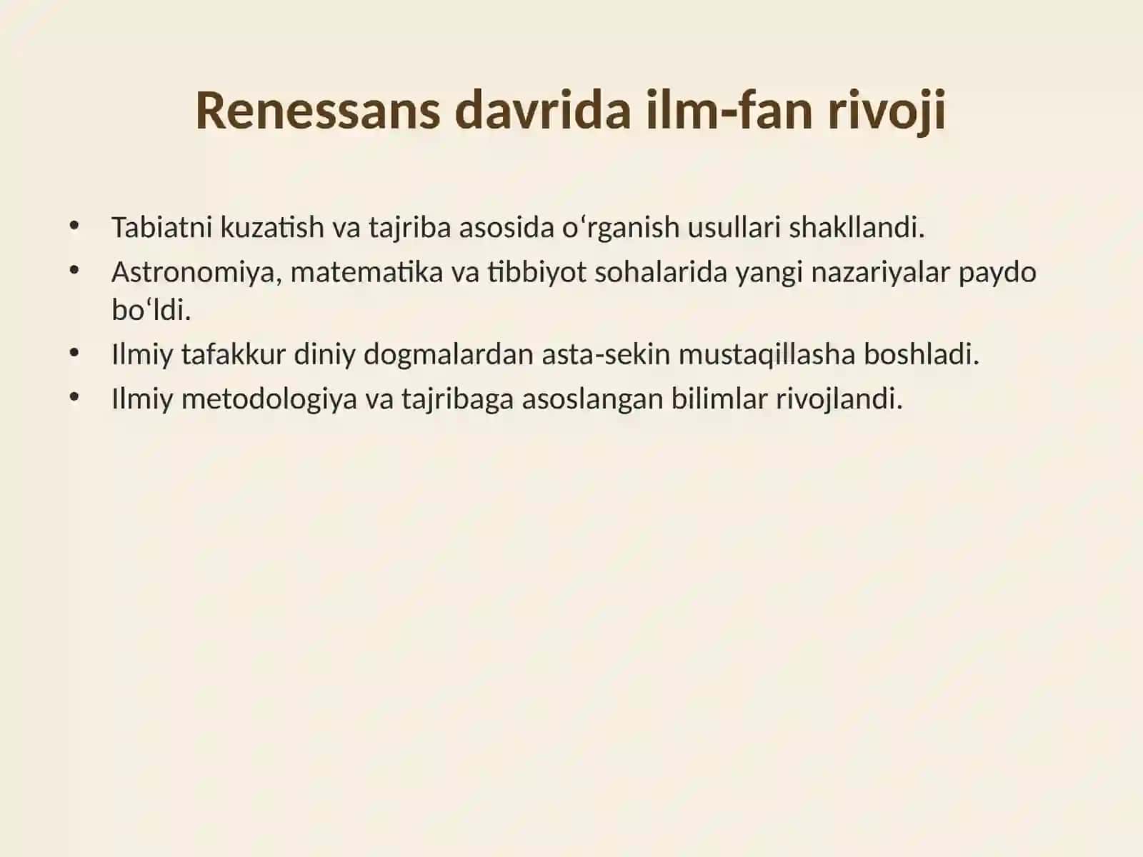 G‘arbiy Yevropada Uyg‘onish davri 4