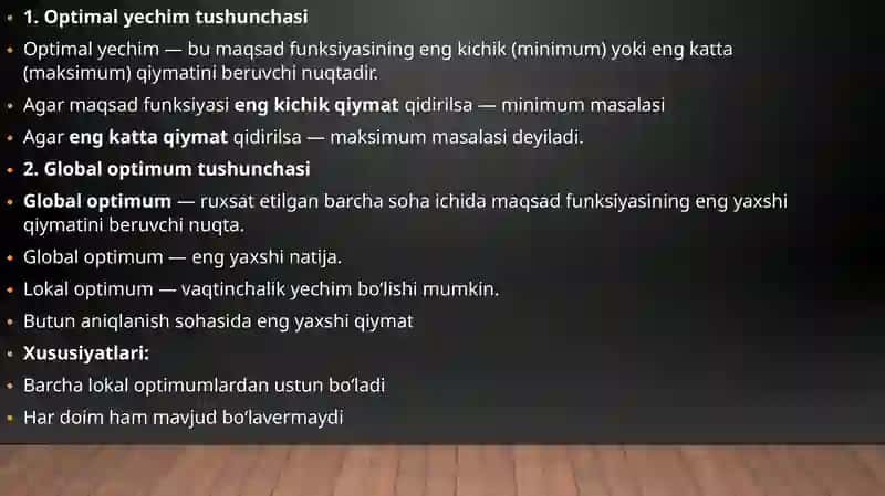 Optimallashtirish Masalalari 4