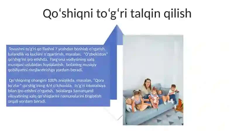 Bolalarni musiqa kuylashga o'rgatish 4