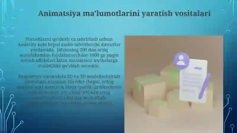 Animatsion axborotlarni yaratish va qayta ishlash vositalari 4