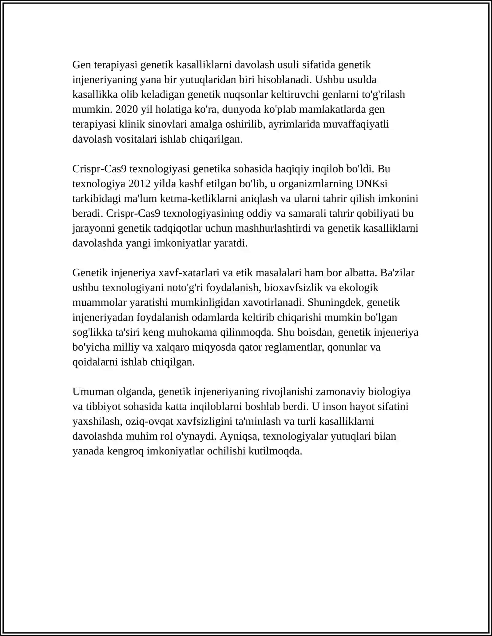 GENINJENERIYASI VA UNING MEDIDSINA AMALOYITIDA QO'LLANILISHI 4