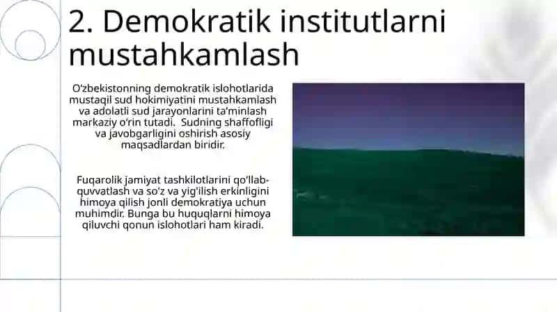 Ozbekistonda demokratik yolida amalga oshirilgan islohotlar 4