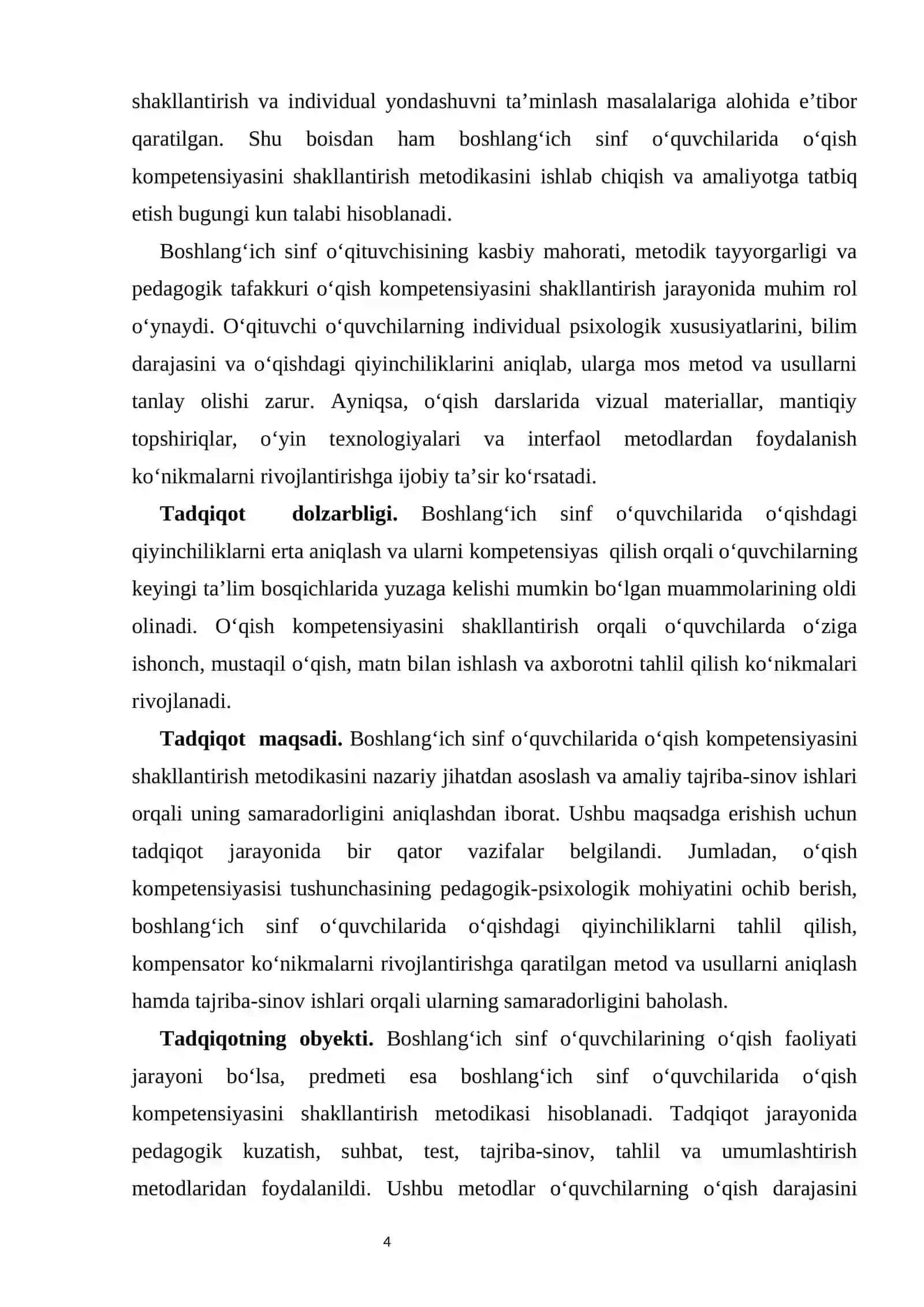 Boshlangʻich sinf oʻquvchilarida oʻqish kompetensiyasini shakllantirish metodikasi 4