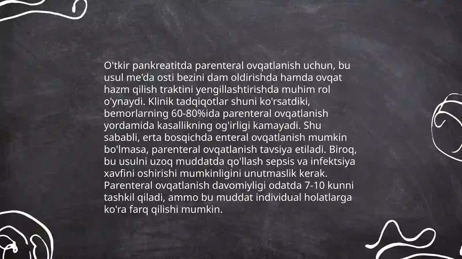 Pariental Ovqatlanish va ularni klinik ahamiyati o'tkir pankreatit kelib chiqishi va davolashning biokimyoviy asoslar 4