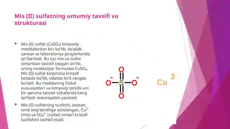 MIS (II) SULFAT TUZINING OLINISHI VA XOSSALARI 4