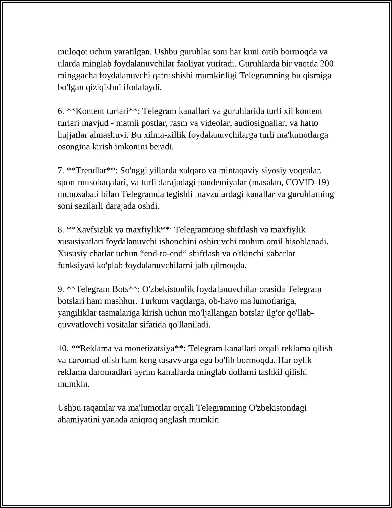 TELEGRAM FACEBOOK INSTAGRAMLARNING TUSHUNCHALARI VA QIYOSIY TAHLILI 4
