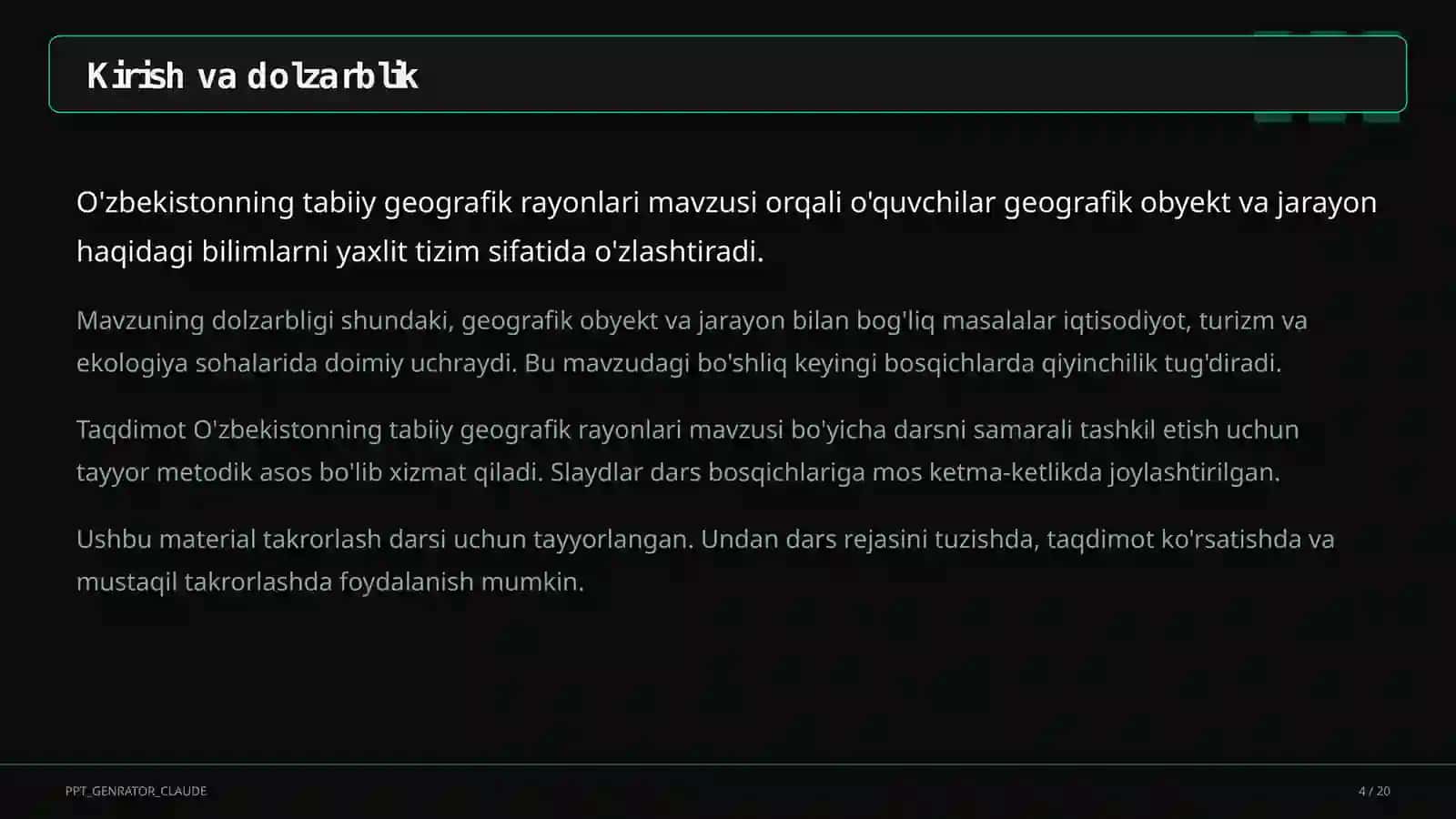 O'zbekistonning tabiiy geografik rayonlar 4