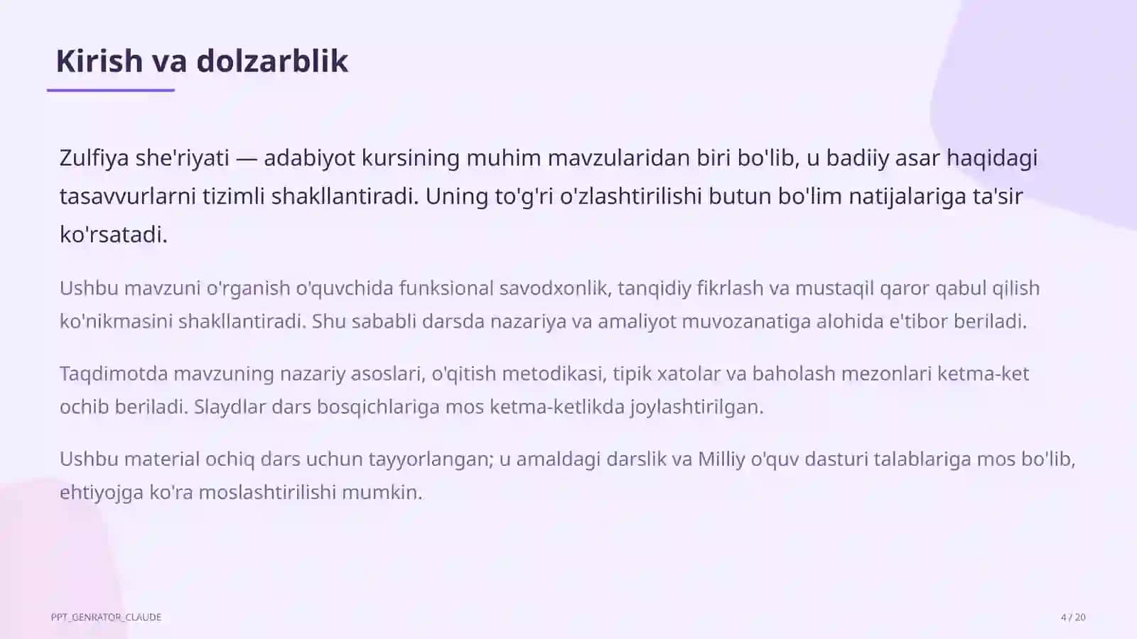 Zulfiya she'riyati (6-sinf) 4