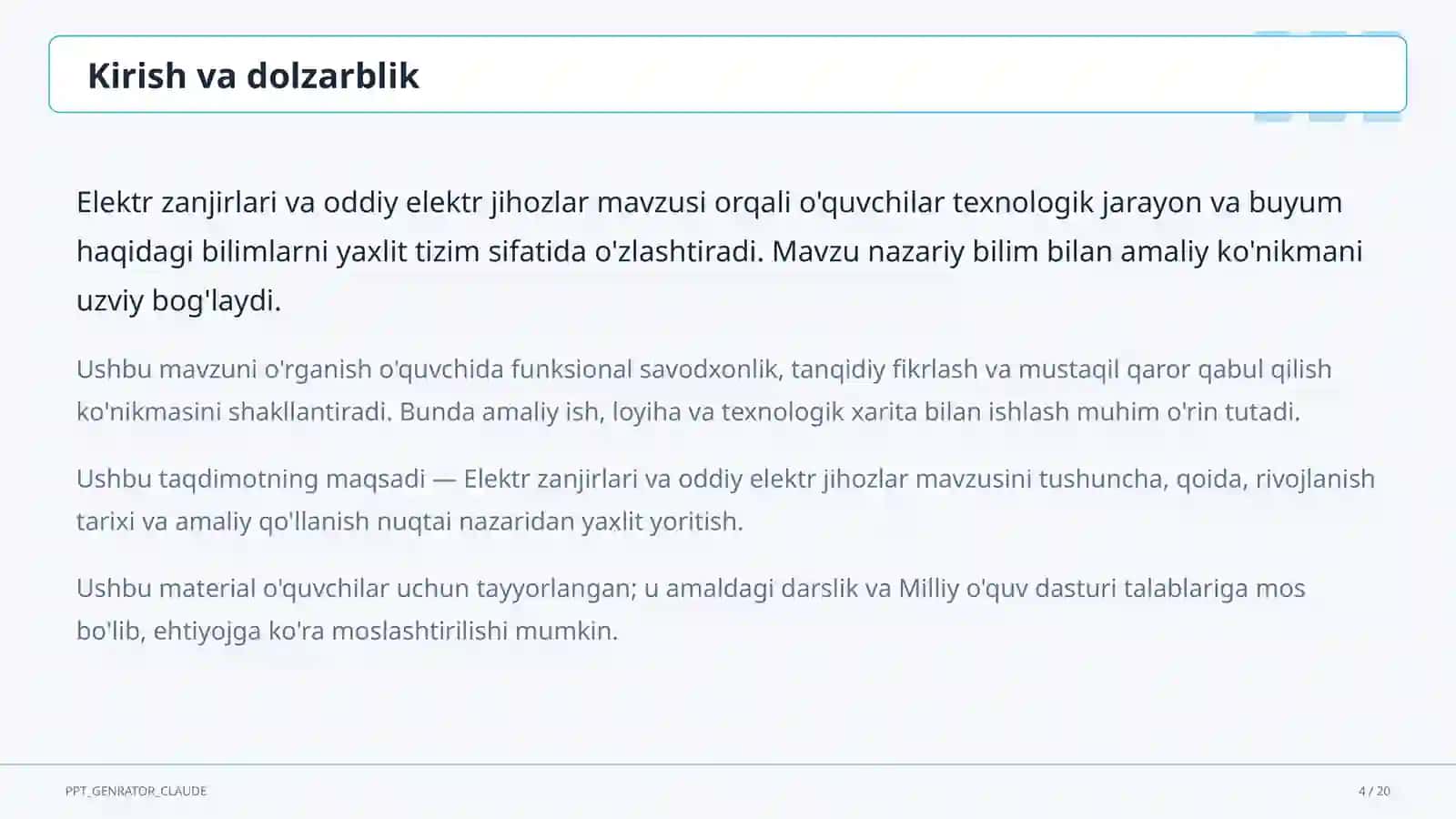 Elektr zanjirlari va oddiy elektr jihozlar (7-sinf) 4