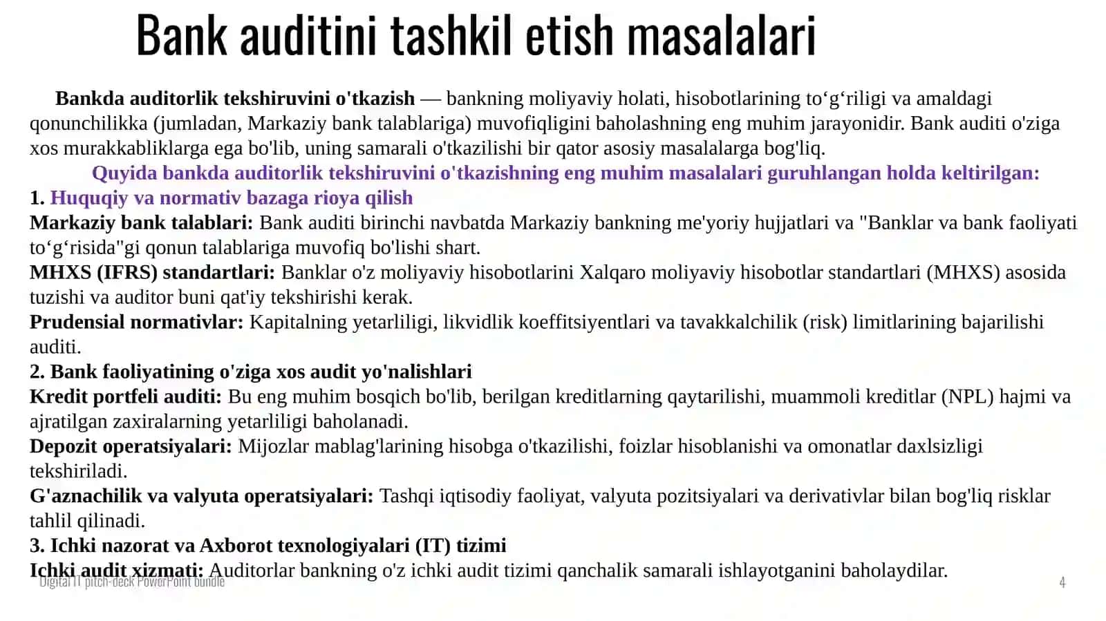 Bank auditini tashkil etish masalalari 4