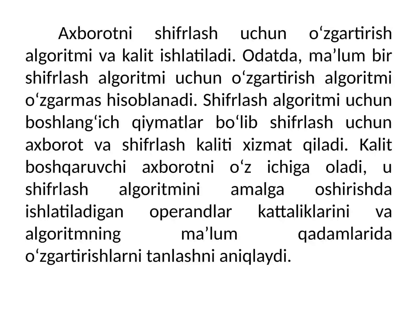 Axborotni himoyalashning kriptografik usullari 4
